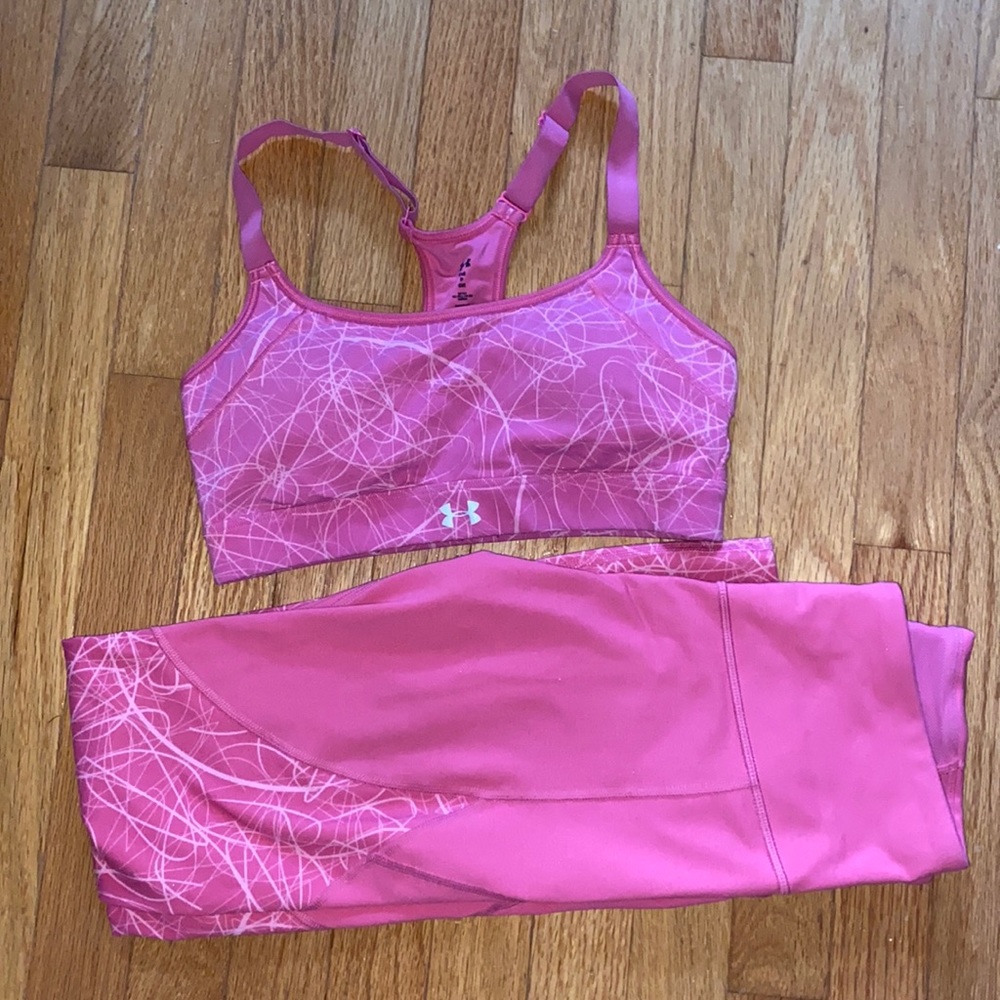 Under Armour matching leggings and sports bra